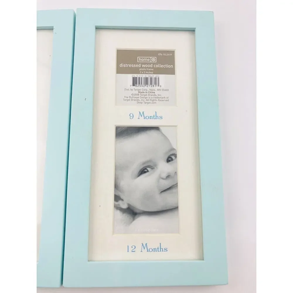 Blue Baby First Year Picture Frame Trifold Hinged 6 Photos Months Target Home Ma
